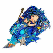 decorative hair brush with ocean theme charms pearls and mermaid decoden details