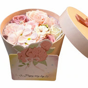decorative round flower box with rose shaped soap petals
