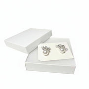 elegant pearl earring gift set with matching packaging
