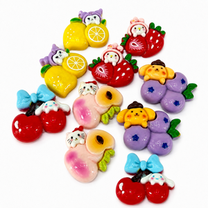 Cute Fruit Resin Flatbacks – Random Assorted DIY Charm Set for Crafts