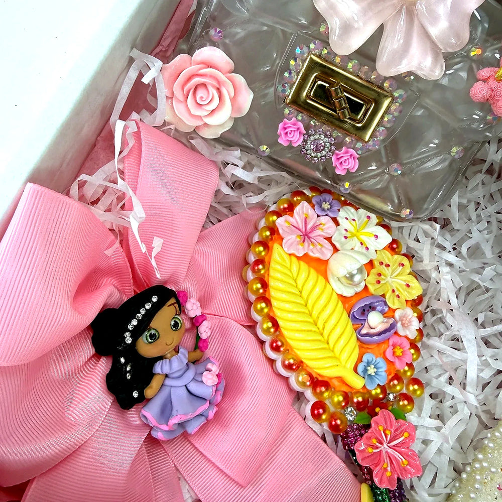 gift basket for girls with mini purse small mirror and decorated brush