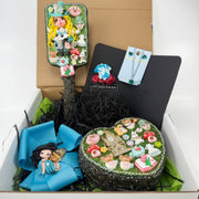 gift set with decorated hairbrush heart jewelry box blue fairy bow and green jewelry