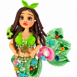 Handmade Mermaid Flatback Charm – Flex Porcelain DIY Craft Centerpiece
