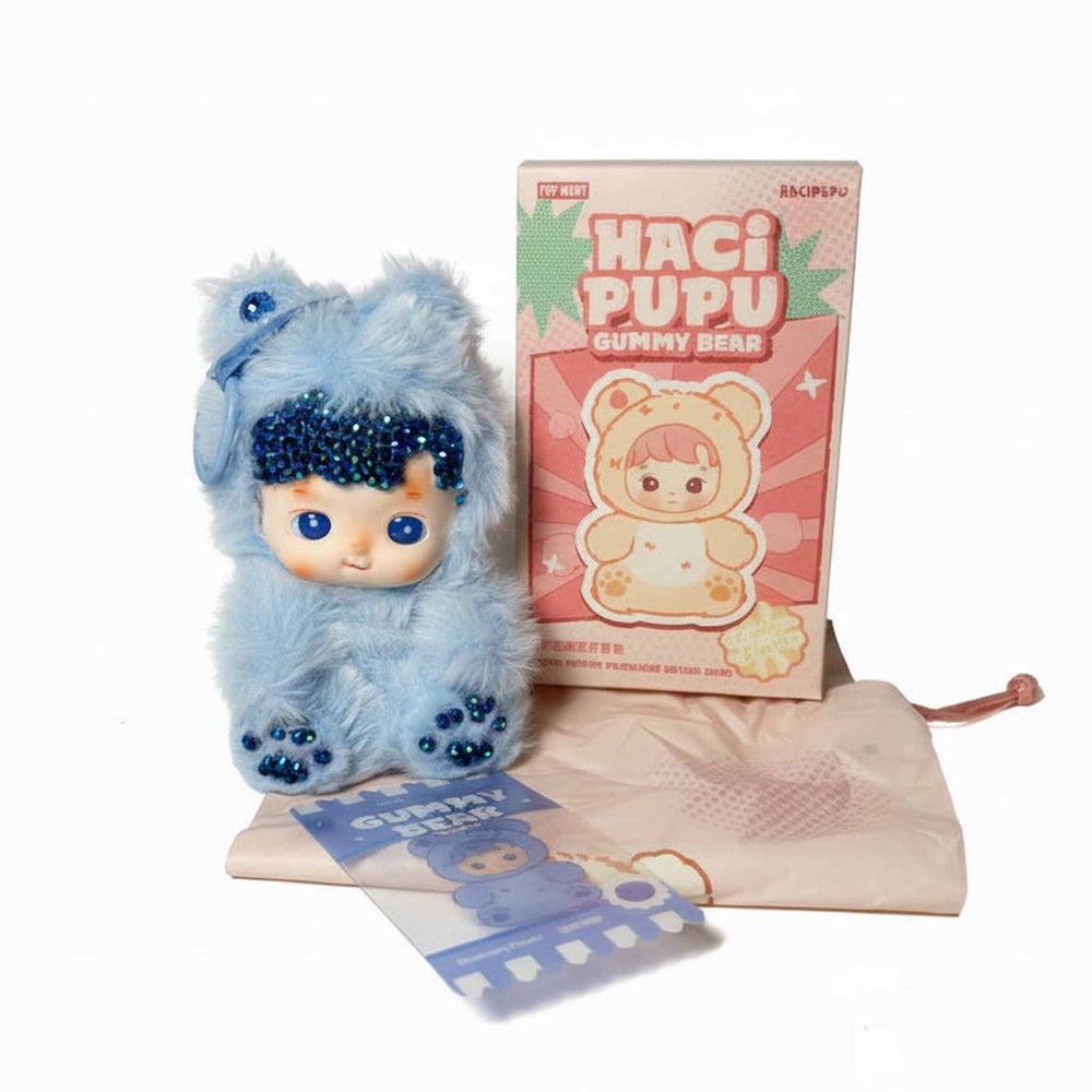hacipupu blueberry gummy bear plush with crystal bedazzled accents
