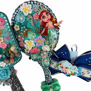 handmade decoden mirror with sparkling crystals and ocean theme, mermaid vanity gift set