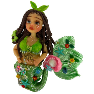 Handmade Mermaid Flatback Charm – Flex Porcelain DIY Craft Centerpiece