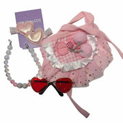 ink princess dog set with tutu, collar, sunglasses and bow