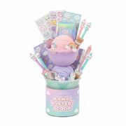 kawaii mystery scoop box 3 scoops front view with pastel stationery surprise items stickers pens and kawaii charms
