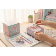 kawaii mystery scoop box on student desk cute surprise gift for girls"