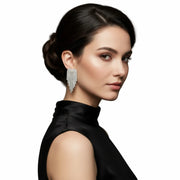 luxury rhinestone dangle earrings with cascading crystal design