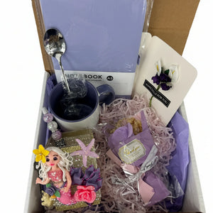 Mermaid Desk Gift Box for Her | Porcelain Doll Pencil Holder & Mug Set