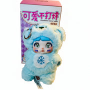 nommi binbin blue kawaii bear plush doll side view collectible gift