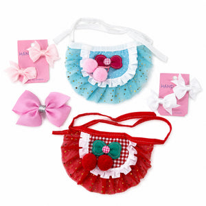 Pet Tutu Outfit Set for Small Dogs & Cats with Matching Bows