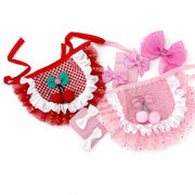 pink pet tutu set with tulle ruffles and bow accessories for cats and dogs