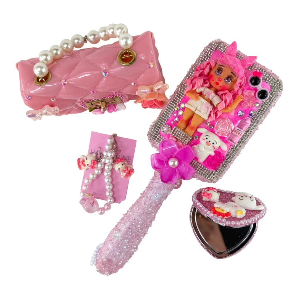 Pink Coquette Gift Box for Girls | Purse, Bow, Mirror & Jewelry | Christmas & Xmas Gift for Girls