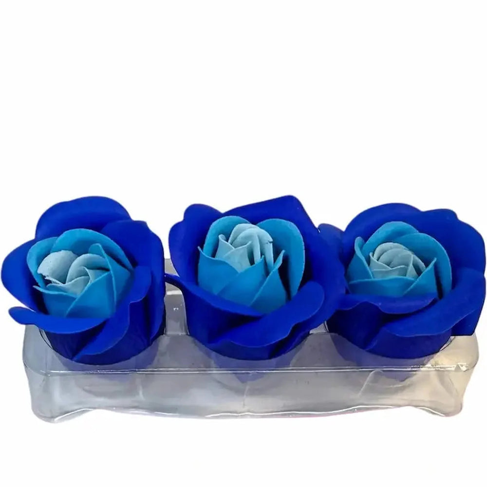 royal blue hand soap with blue rose petals from mermaid kawaii vanity gift set