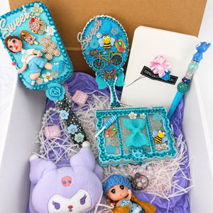 Birthday Gift Box for Teen Girls | Kawaii Vanity Set with Decorated Mirror & Hair Brush