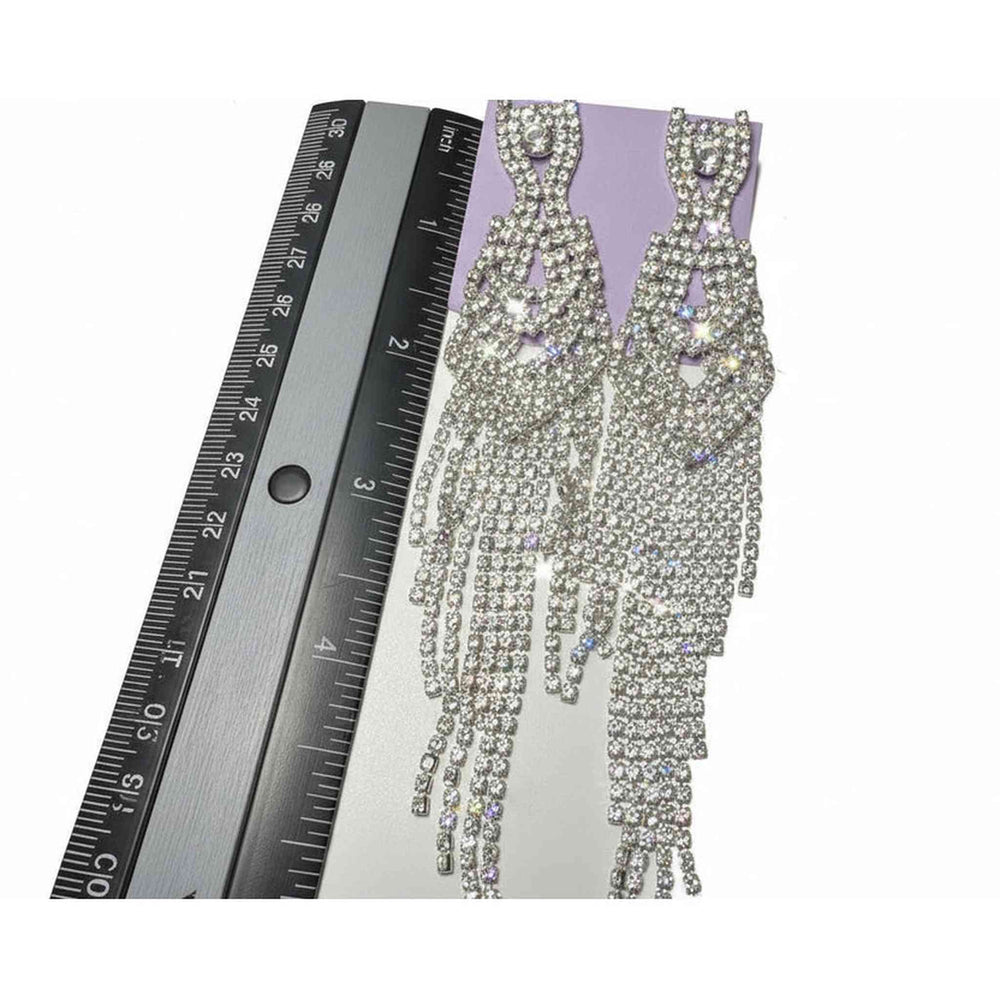 sparkling rhinestone drop earrings with cascading crystal detail for bridal and formal events