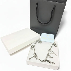Hairdresser Charm Anklet Silver | Ankle Bracelet Gift for Stylist