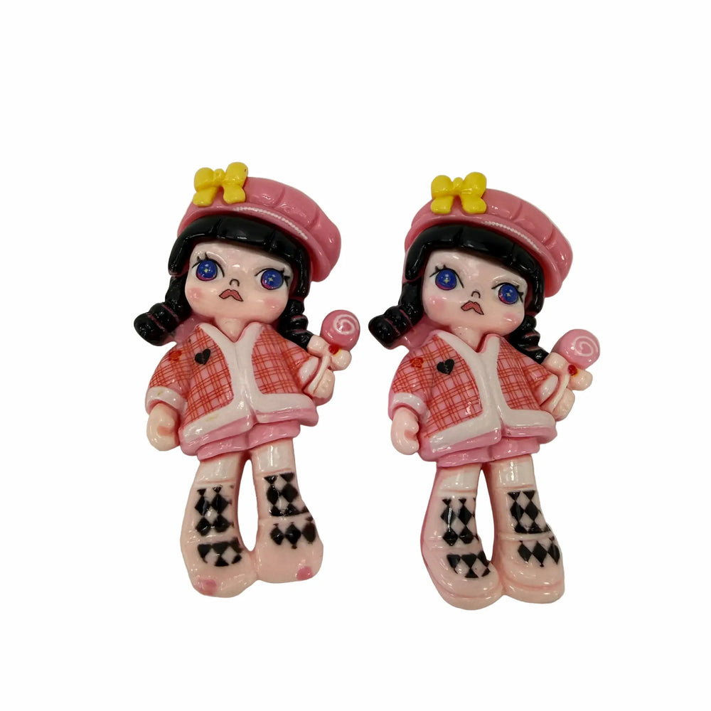 two molly inspired flat back resin charms, lightweight resin, perfect for phone cases, hair clips and jewelry making